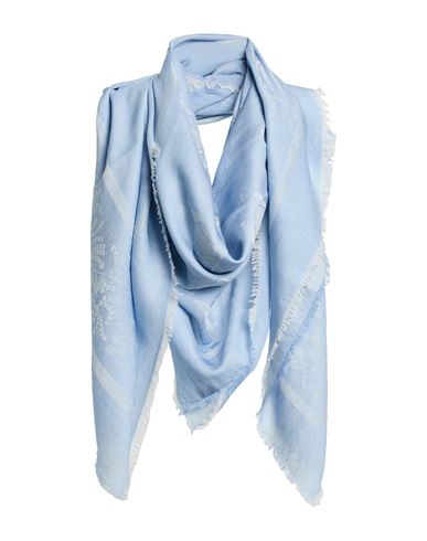 Lanvin Woman Scarf Azure Size - Modal, Virgin Wool, Silk In Blue