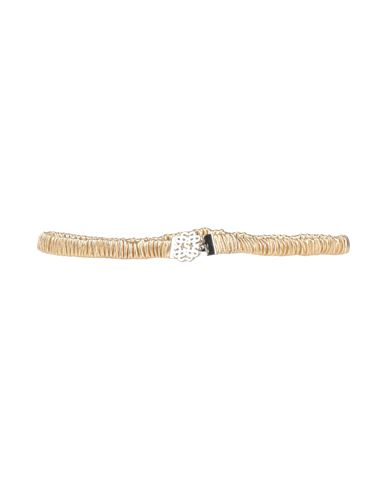 Sandro Woman Belt Gold Size 3 Lambskin In Brown