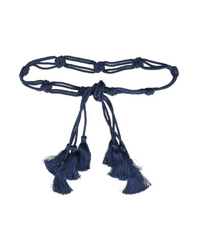 Alberta Ferretti Woman Belt Navy Size Onesize Textile Fibers In Blue