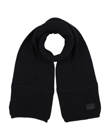 Armani Exchange Man Scarf Midnight Blue Size - Wool, Acrylic In Black