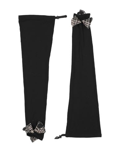 Yohji Yamamoto Woman Gloves Black Size Xs Acrylic, Rayon, Polyurethane, Silk, Linen