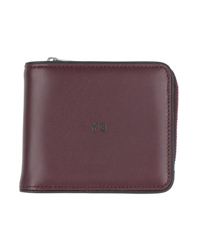 Y-3 Man Wallet Burgundy Size - Cowhide In Red