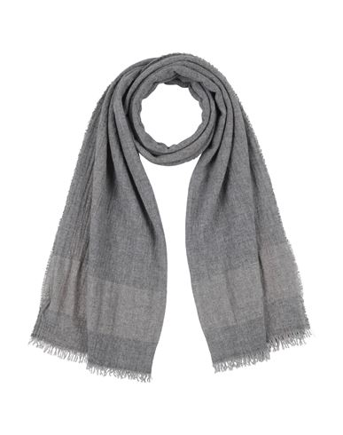 Purotatto Woman Scarf Grey Size - Wool, Viscose, Polyamide, Polyester, Cashmere In Gray
