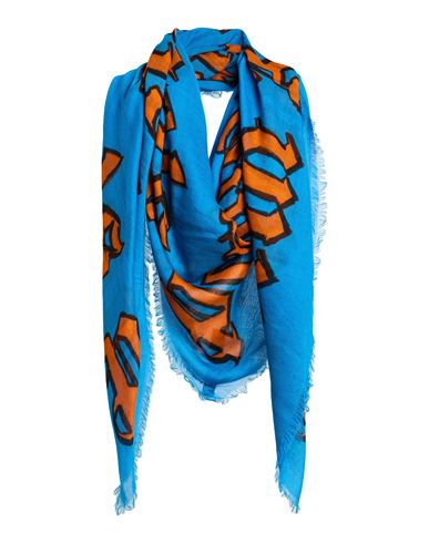 Palm Angels Man Scarf Azure Size - Modal, Silk In Blue
