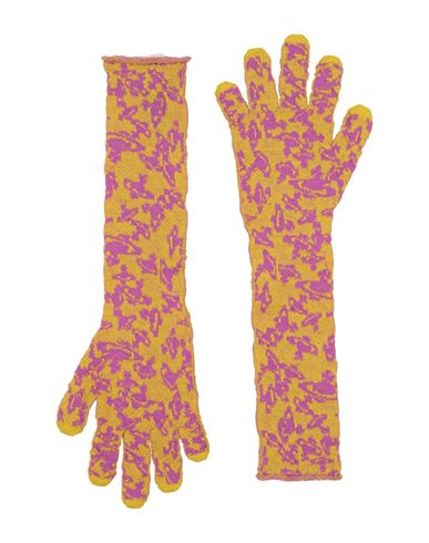 Vivienne Westwood Woman Gloves Lime Green Size S/m Wool In Pink