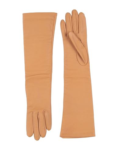 Brunello Cucinelli Woman Gloves Camel Size M Leather In Orange