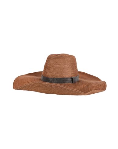 Brunello Cucinelli Woman Hat Brown Size M Hemp, Cotton, Nylon, Brass, Ecobrass In Brown