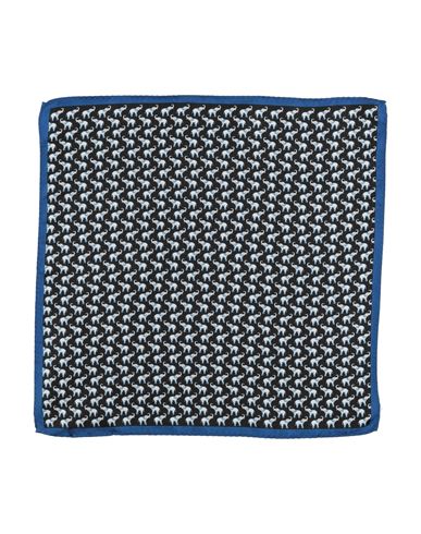 Giorgio Armani Man Scarf Black Size - Silk In Blue