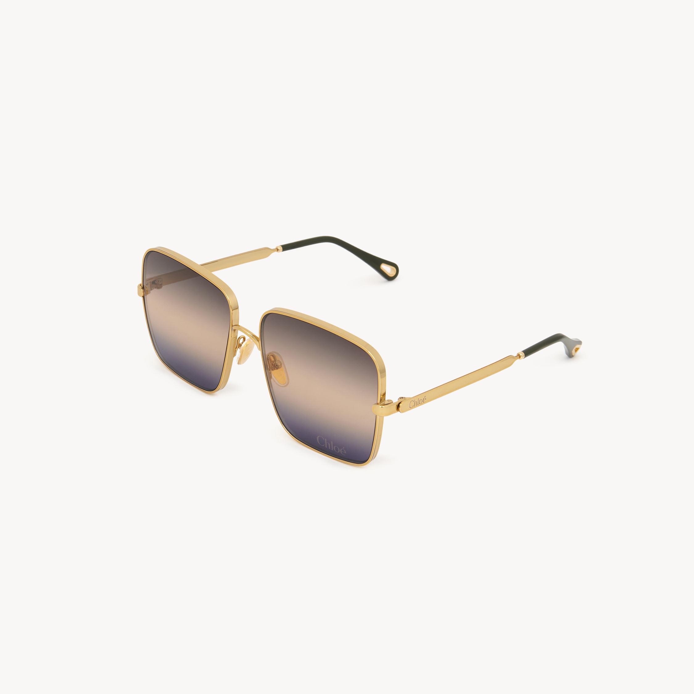 Chloé Aly Sunglasses Gold Size Onesize 100% Nickel In Multi