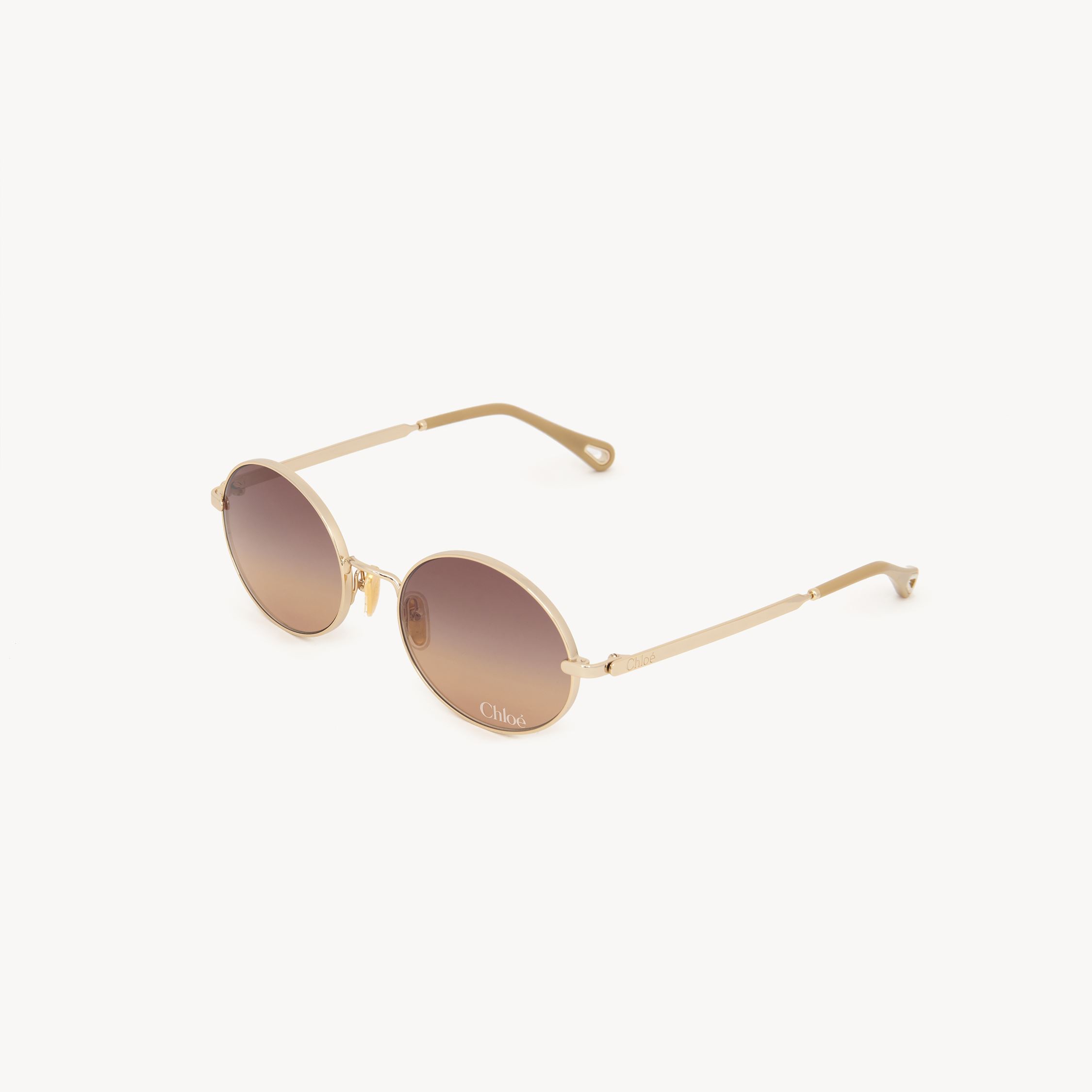 Chloé Aly Sunglasses Gold Size Onesize 100% Nickel In Gold