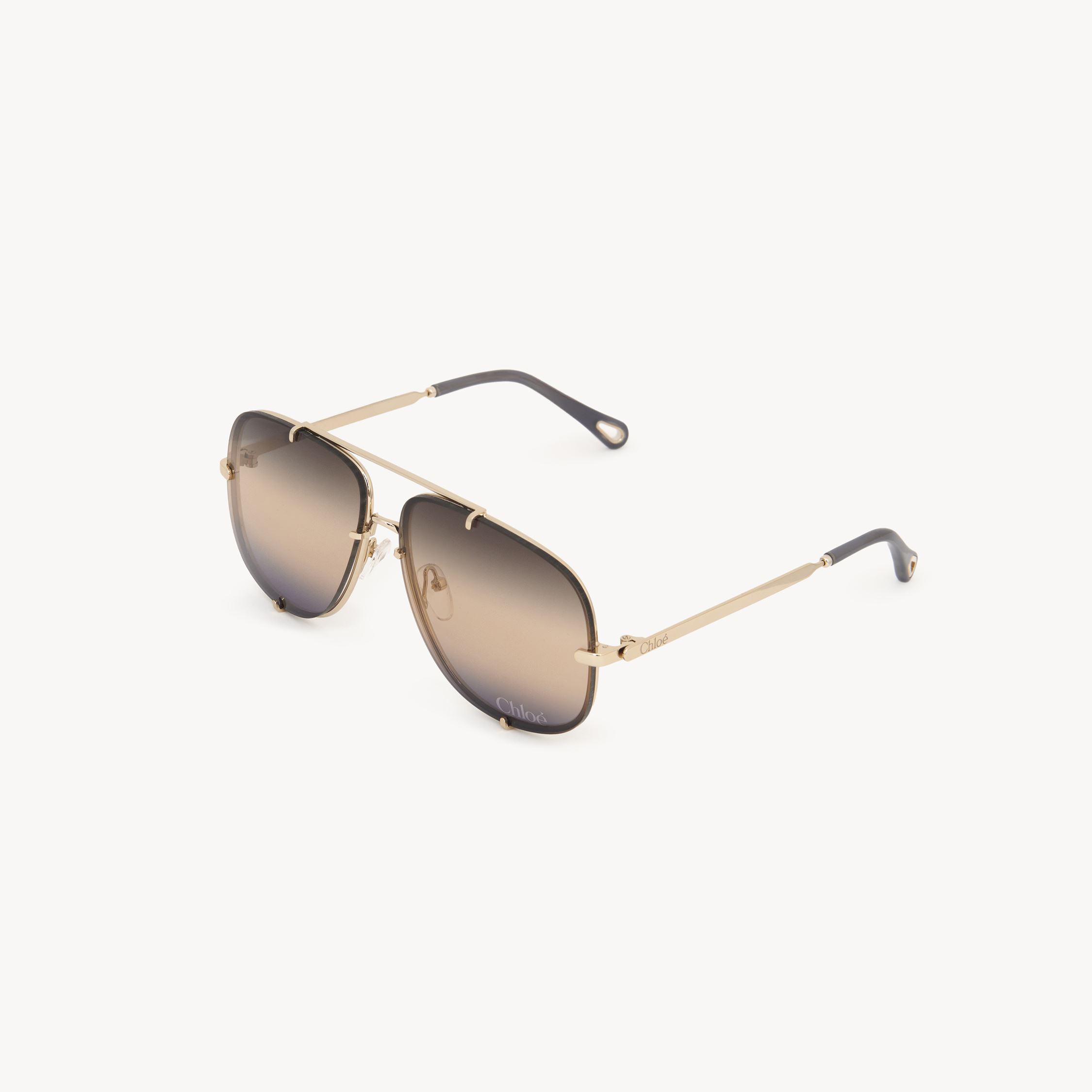 Chloé Ivy Sunglasses Gold Size Onesize 100% Nickel In Gold