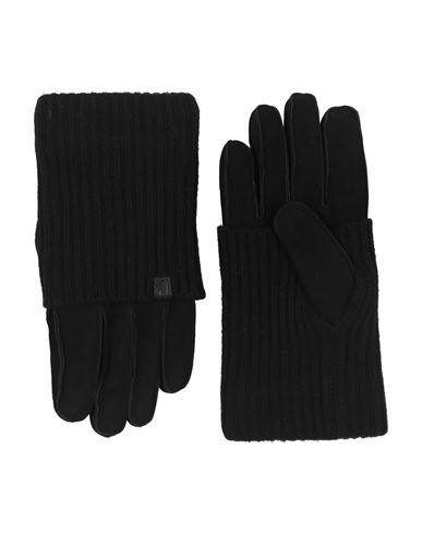 Giorgio Armani Man Gloves Black Size Xl Lambskin, Cashmere In Black