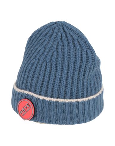 Giorgio Armani Neve Woman Hat Slate Blue Size M/l Cashmere In Blue