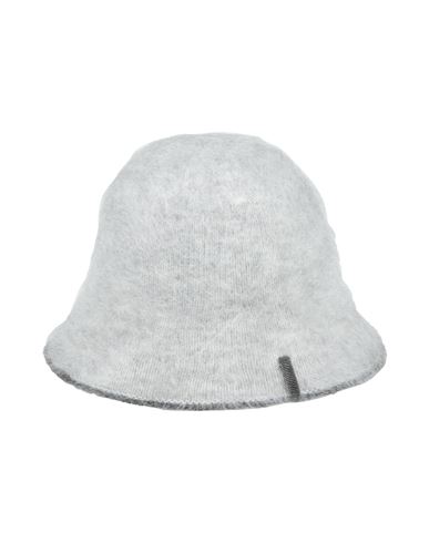 Brunello Cucinelli Woman Hat Grey Size M Polyamide, Mohair Wool, Wool, Brass In Gray