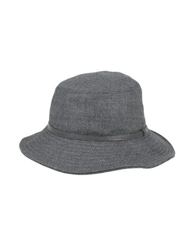 Brunello Cucinelli Woman Hat Lead Size L Virgin Wool, Brass In Gray