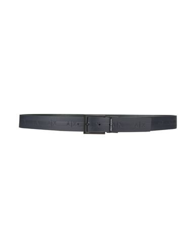 Armani Exchange Man Belt Midnight Blue Size Onesize Cow Leather, Polyurethane In Blue