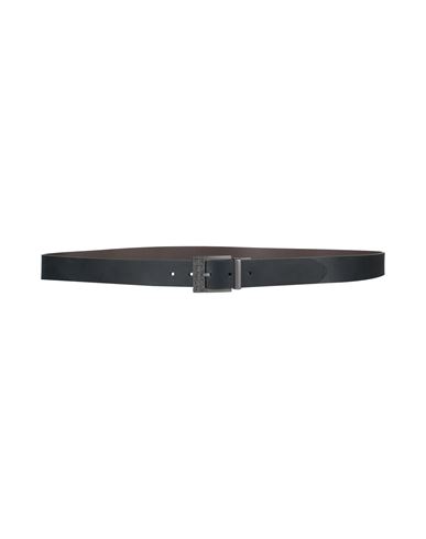 Armani Exchange Man Belt Midnight Blue Size Onesize Regenerated Leather, Cow Leather In Black