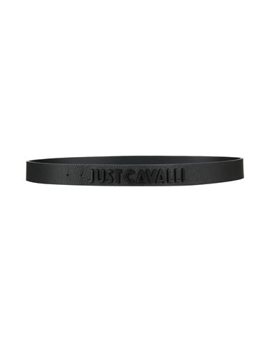 Just Cavalli Man Belt Black Size 36 Leather In Black