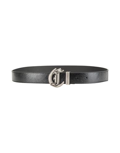 Just Cavalli Woman Belt Black Size 39.5 Polyurethane In Black