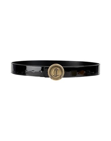 Just Cavalli Woman Belt Black Size 34 Polyurethane In Black