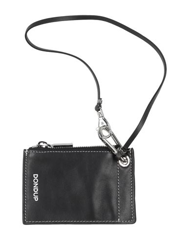 Dondup Man Crossbody Wallet Black Size - Leather In Black