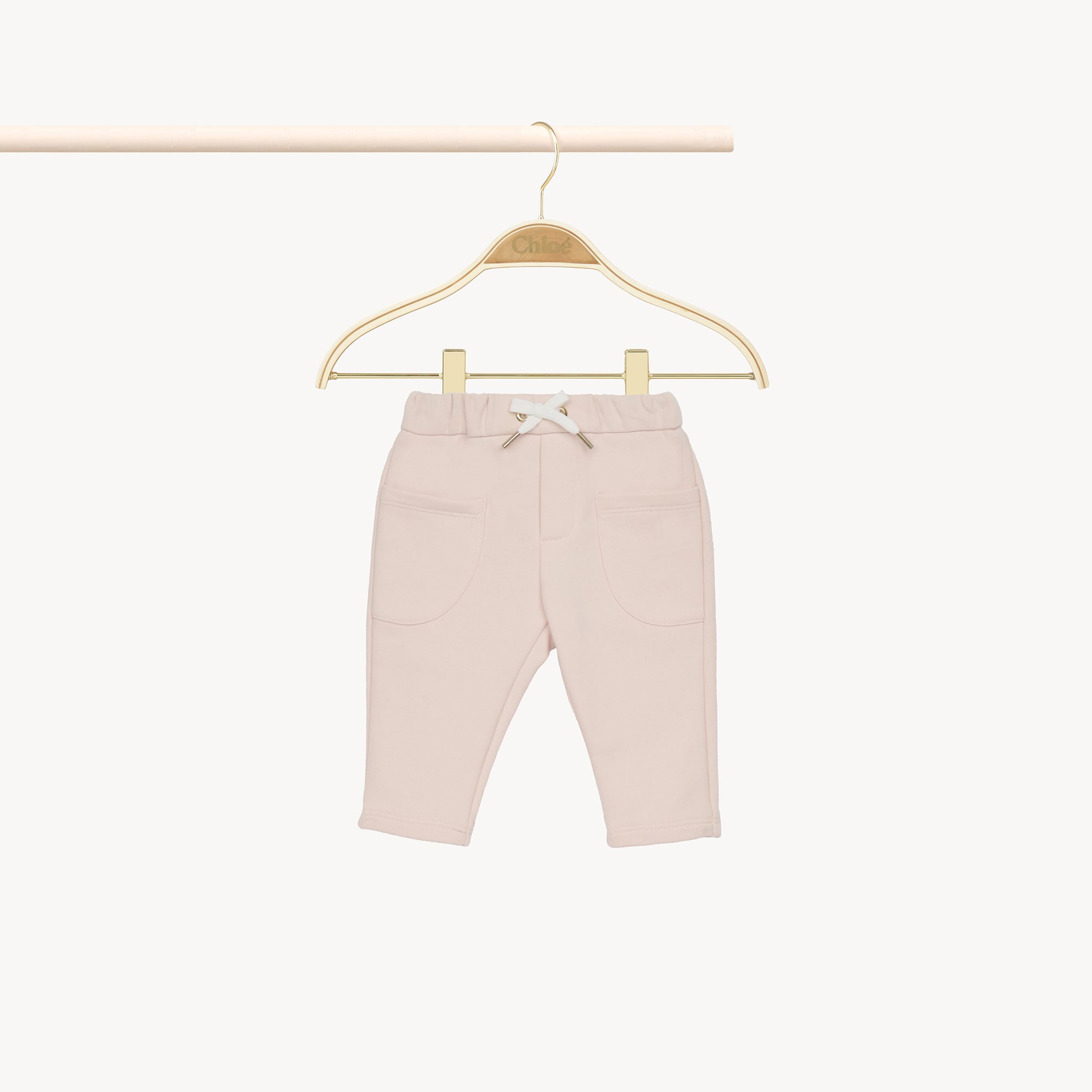 Chloé Baby Drawstring Pants Pink Size 9-12 100% Cotton In Gold