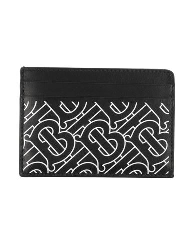 Burberry Man Cardholder Black Size - Calfskin In Black