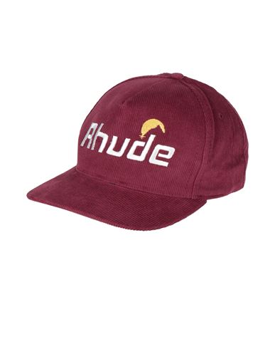 Rhude Man Hat Burgundy Size Onesize Cotton, Polyester In Burgundy