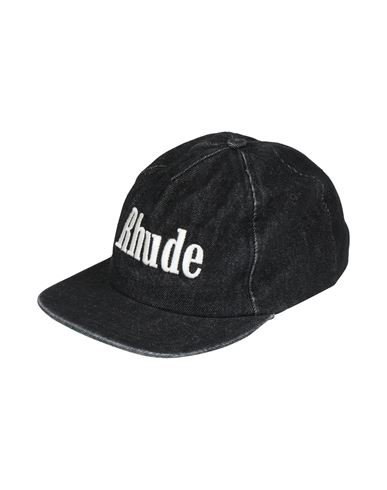 Rhude Man Hat Black Size Onesize Cotton, Polyester In Blue