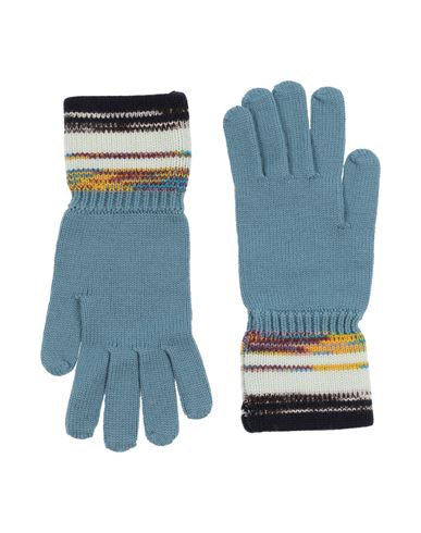 Missoni Woman Gloves Slate Blue Size Onesize Wool In Blue