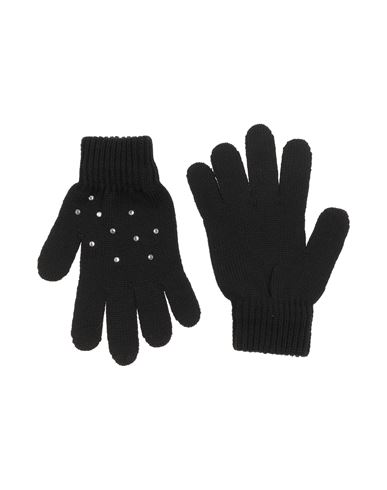 Catya Woman Gloves Black Size L Merino Wool In Black