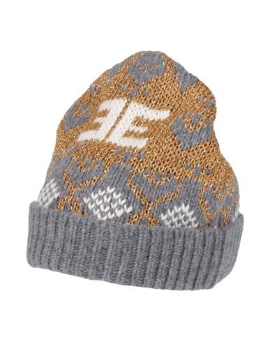 Ermanno Firenze Woman Hat Grey Size Onesize Wool, Metallic Polyester, Acrylic, Polyester In Gray