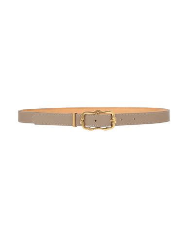 Agnona Woman Belt Taupe Size 34 Leather In Gray