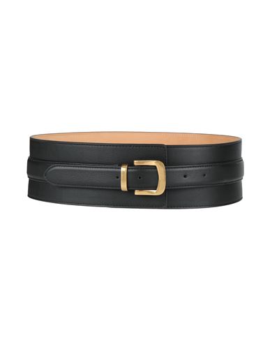 Agnona Woman Belt Black Size 30 Leather In Black