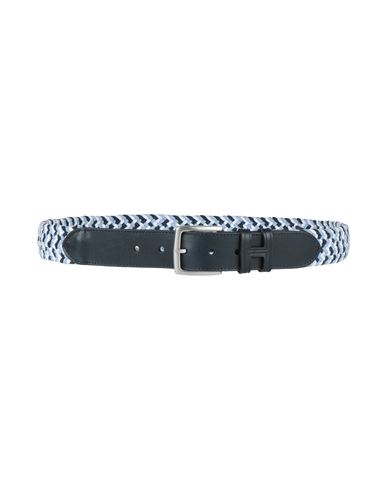 Hackett Man Belt Navy Size L Polyamide, Cow Leather, Polyester, Rubber In Blue
