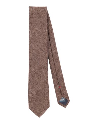 Hackett Man Ties & Bow Ties Brown Size - Virgin Wool, Silk In Brown