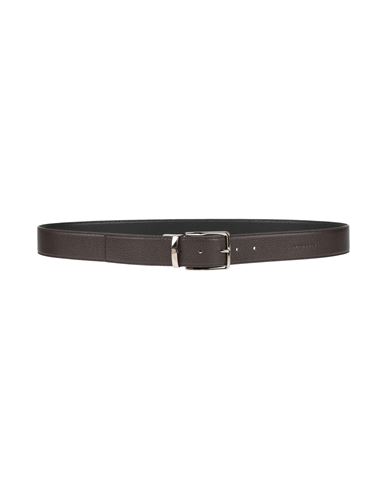 Longchamp Man Belt Dark Brown Size Onesize Cowhide In Brown