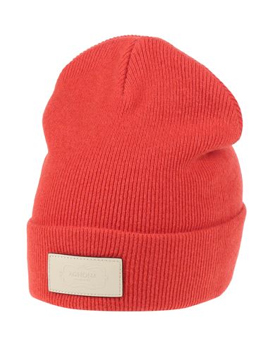 Agnona Woman Hat Tomato Red Size Onesize Cashmere In Red