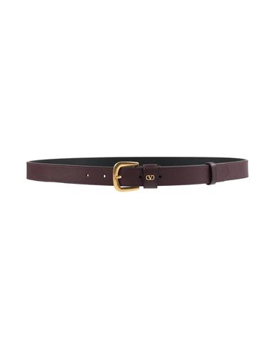 Valentino Garavani Woman Belt Plum Size 39.5 Leather In Purple