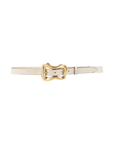 Rag & Bone Woman Belt Cream Size S Leather In White
