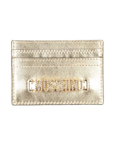 Moschino Couture Woman Cardholder Gold Size - Leather In Gold