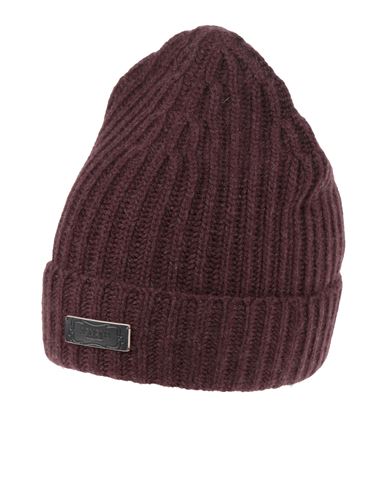 Agnona Woman Hat Plum Size Onesize Cashmere, Calfskin In Purple