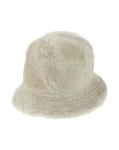 Agnona Woman Hat Light Grey Size S Ovine Leather In Gray