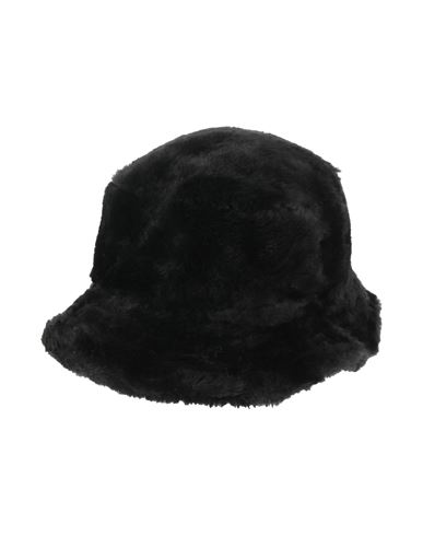 Agnona Woman Hat Black Size M Ovine Leather In Black