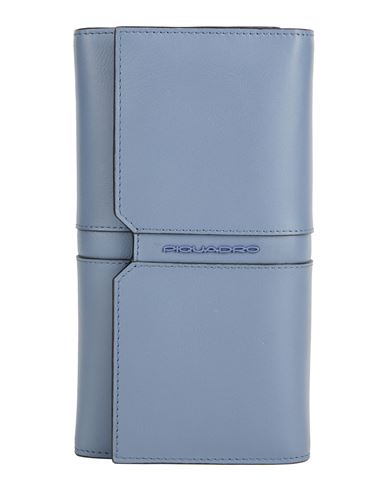 Piquadro Woman Wallet Slate Blue Size - Leather In Blue