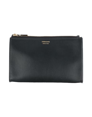Ferragamo Woman Pouch Black Size - Calfskin In Black