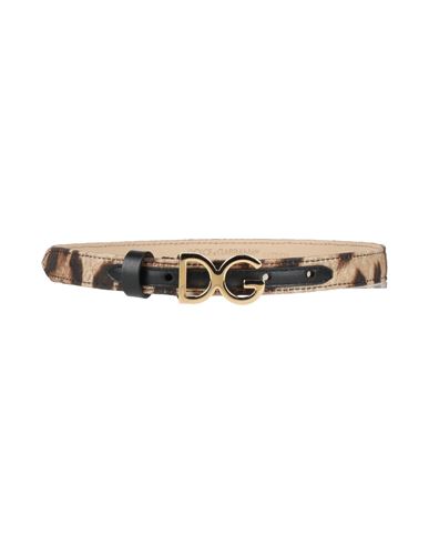 Dolce & Gabbana Woman Belt Khaki Size L Cotton, Silk, Calfskin, Viscose In Sand