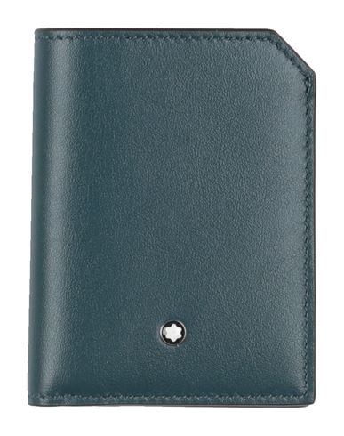 Montblanc Man Wallet Deep Teal Size - Leather In Green