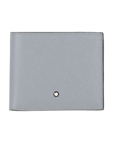 Montblanc Man Wallet Grey Size - Leather In Gray