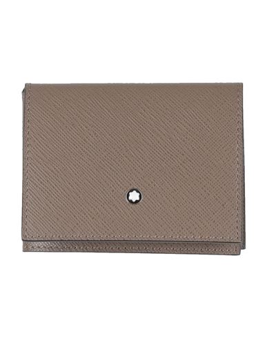 Montblanc Man Cardholder Khaki Size - Leather In Sand
